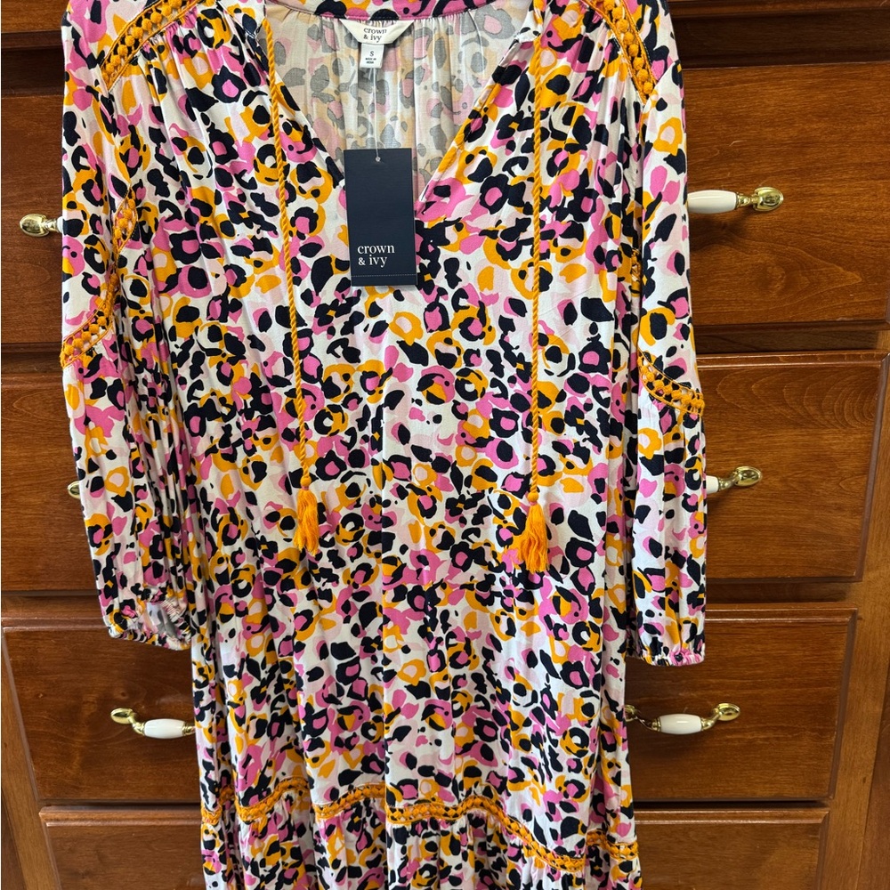 Crown & Ivy Multicolor Leopard Print Dress